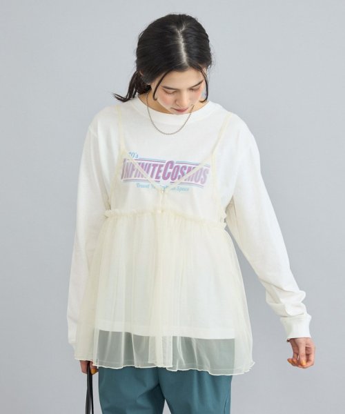 coen(coen)/チュールキャミ付きロックTシャツ/img08