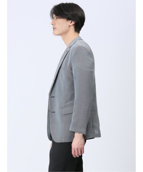 からみ調 スリムフィット 2ボタンジャケット グレー メンズ セットアップ ジャケット ビジネス カジュアル アウター ライトアウター 通勤 仕事 スリムフィット 2ボタンジャケット