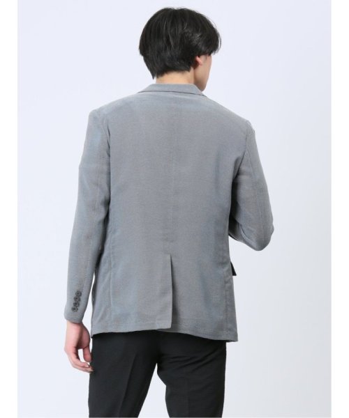 からみ調 スリムフィット 2ボタンジャケット グレー メンズ セットアップ ジャケット ビジネス カジュアル アウター ライトアウター 通勤 仕事 スリムフィット 2ボタンジャケット