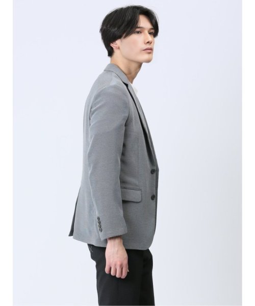 からみ調 スリムフィット 2ボタンジャケット グレー メンズ セットアップ ジャケット ビジネス カジュアル アウター ライトアウター 通勤 仕事 スリムフィット 2ボタンジャケット