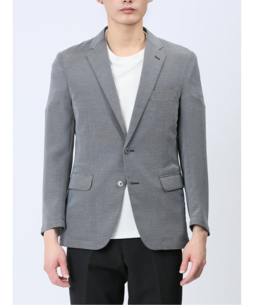 からみ調 スリムフィット 2ボタンジャケット グレー メンズ セットアップ ジャケット ビジネス カジュアル アウター ライトアウター 通勤 仕事 スリムフィット 2ボタンジャケット