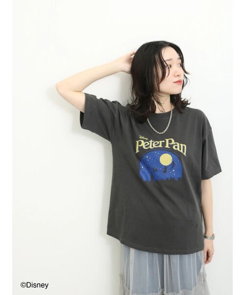 Samansa Mos2 blue(サマンサモスモス ブルー)/【Disney】ピーター・パン/ピグメントシルエットTシャツ/img02