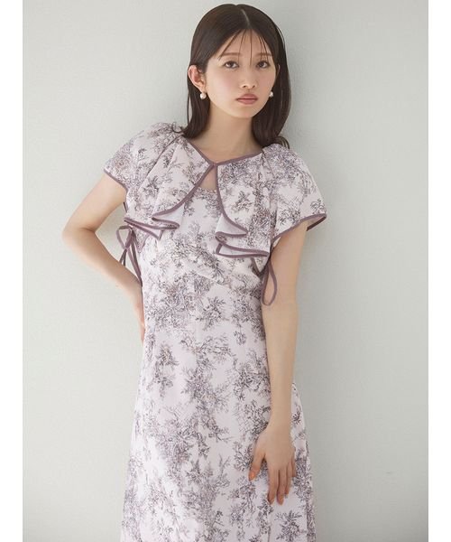 【WEB限定サイズあり】ラッフルボレロパイピングワンピース 予めご了承ください