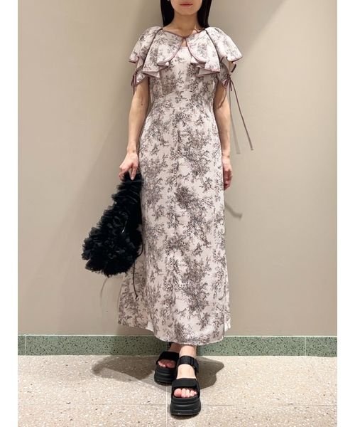 【WEB限定サイズあり】ラッフルボレロパイピングワンピース 予めご了承ください