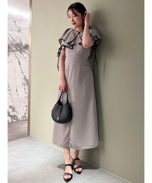 【WEB限定サイズあり】ラッフルボレロパイピングワンピース 予めご了承ください