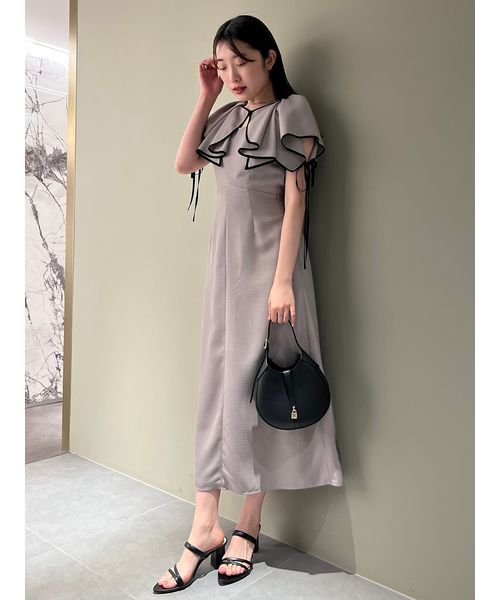 【WEB限定サイズあり】ラッフルボレロパイピングワンピース 予めご了承ください