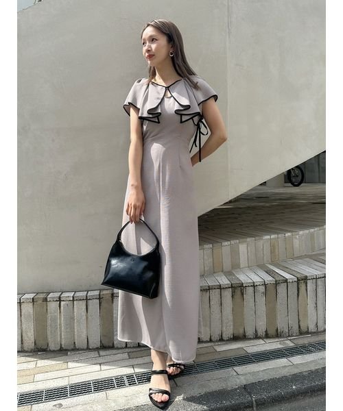 【WEB限定サイズあり】ラッフルボレロパイピングワンピース 予めご了承ください