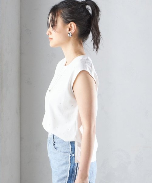 SHIPS WOMEN(シップス　ウィメン)/* 〈手洗い可能〉ラインストーン ノースリーブ TEE ◇/img21