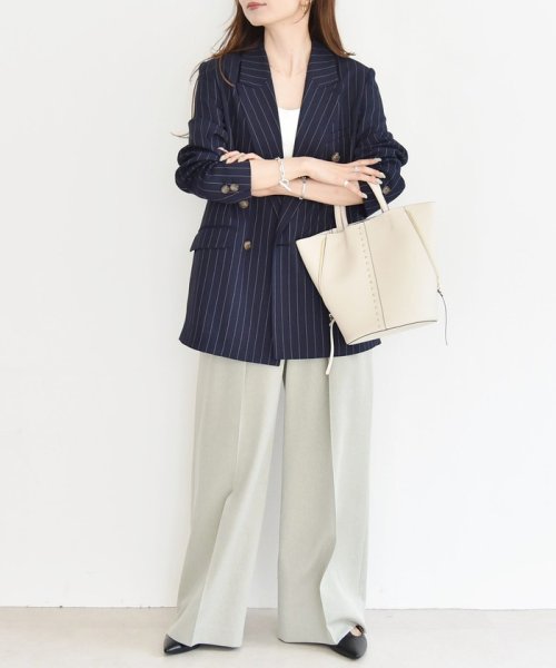 quaranciel:〈手洗い可能〉ストライプ テーラード ジャケット（セットアップ対応） quaranciel