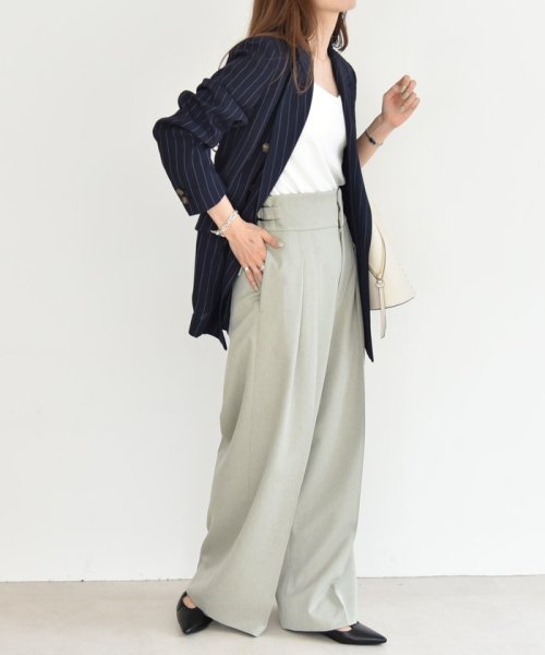 quaranciel:〈手洗い可能〉ストライプ テーラード ジャケット（セットアップ対応） quaranciel