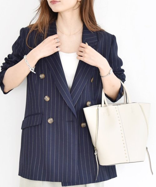 quaranciel:〈手洗い可能〉ストライプ テーラード ジャケット（セットアップ対応） quaranciel
