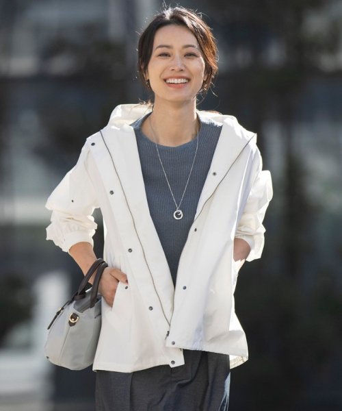 【洗える・撥水】マイクロタフタ フーデッド ショート コート  G1900290816(14414円)