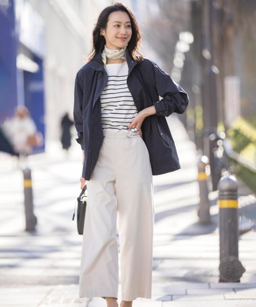 【洗える・撥水】マイクロタフタ フーデッド ショート コート  G1900290816(14414円)