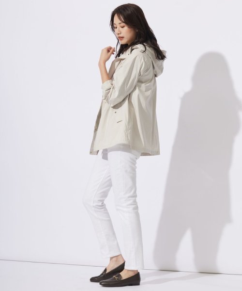 【洗える・撥水】マイクロタフタ フーデッド ショート コート  G1900290816(14414円)