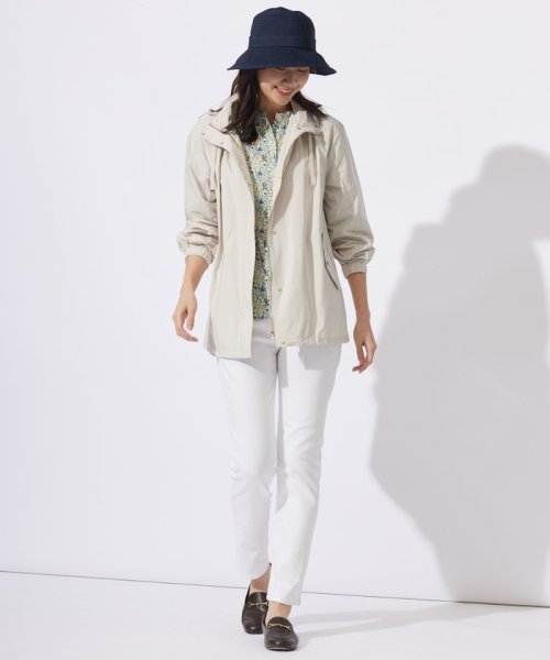 【洗える・撥水】マイクロタフタ フーデッド ショート コート  G1900290816(14414円)