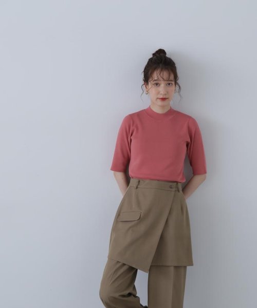 N Natural Beauty Basic(エヌナチュラルビューティベーシック)/総針ボトルネック5分袖ニット 24SS/img48