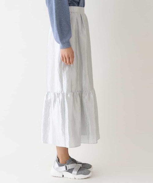 HIROKO BIS(ヒロコビス)/切り替えギャザーメタリックスカート /洗濯機で洗える/img01