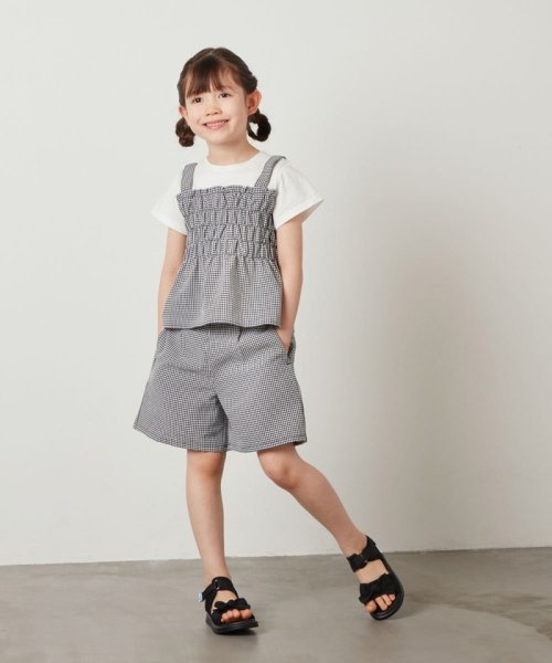 a.v.v(KID'S)(アー・ヴェ・ヴェキッズ)/[100－130]【セットアップ対応】シャーリングキャミドッキングトップス/img14