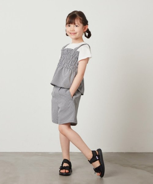 a.v.v(KID'S)(アー・ヴェ・ヴェキッズ)/[100－130]【セットアップ対応】シャーリングキャミドッキングトップス/img15