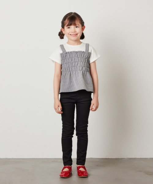 a.v.v(KID'S)(アー・ヴェ・ヴェキッズ)/[100－130]【セットアップ対応】シャーリングキャミドッキングトップス/img16