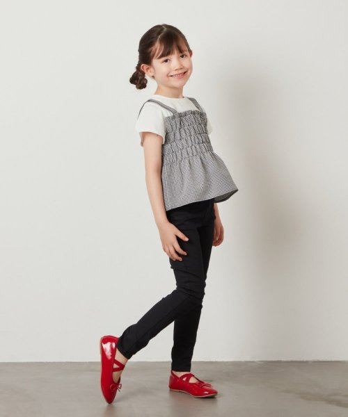 a.v.v(KID'S)(アー・ヴェ・ヴェキッズ)/[100－130]【セットアップ対応】シャーリングキャミドッキングトップス/img18