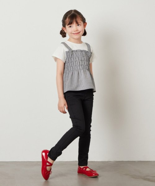 a.v.v(KID'S)(アー・ヴェ・ヴェキッズ)/[100－130]【セットアップ対応】シャーリングキャミドッキングトップス/img20