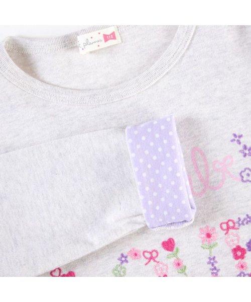 KP(ケーピー)/KP(ケーピー)【日本製】ロゴと小花刺繍の長袖Tシャツ(110～130)/img09