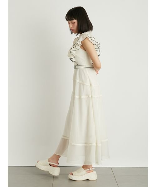 【LILY BROWN×MARY QUANT】ロゴベルト付きシアーワンピース QUANT LILY BROWN×MARY 6cm 長さ63cm 巾3