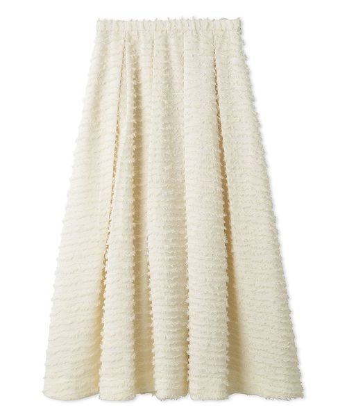 タックボリュームシャギーフレアロングスカート 予めご了承ください