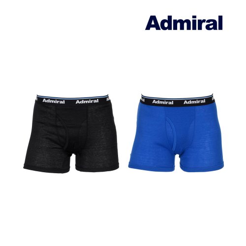 Admiral(アドミラル)/Admiral(アドミラル) インナー 2枚組 無地 ウエストゴムロゴ ボクサーブリーフ 前開き 福助 公式/img01