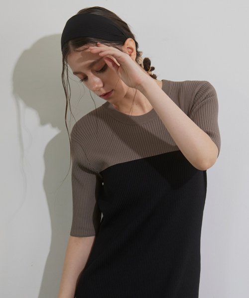MIELI INVARIANT(ミエリ インヴァリアント)/Bicolor Bustier Knit Dress/img02