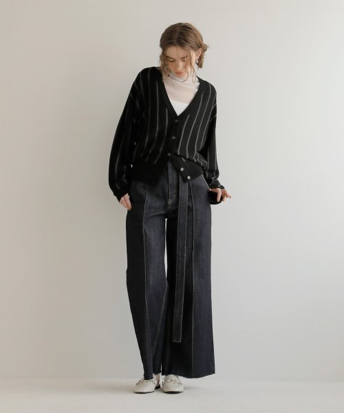 MIELI INVARIANT(ミエリ インヴァリアント)/Sheer Stripe Cardigan/img15