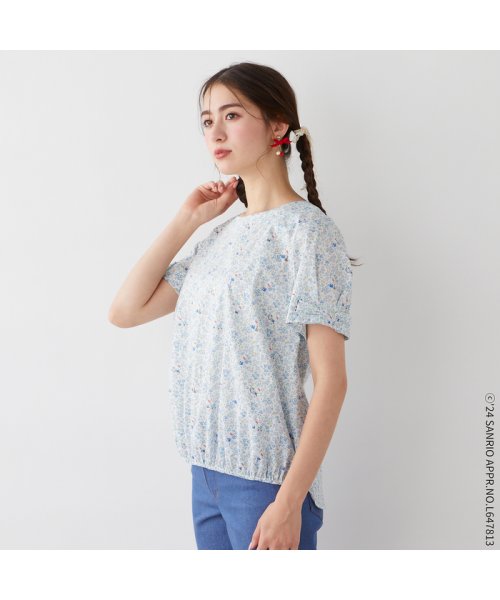 【サンリオキャラクター×リバティプリント】リボン袖ブラウス 着用サイズ 予めご了承ください