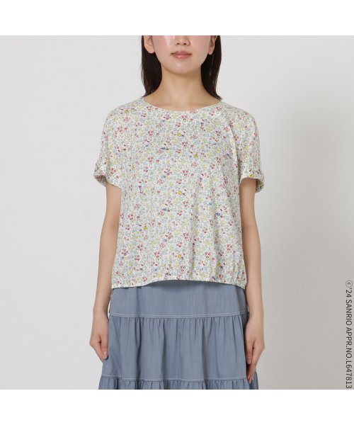 【サンリオキャラクター×リバティプリント】リボン袖ブラウス 着用サイズ 予めご了承ください