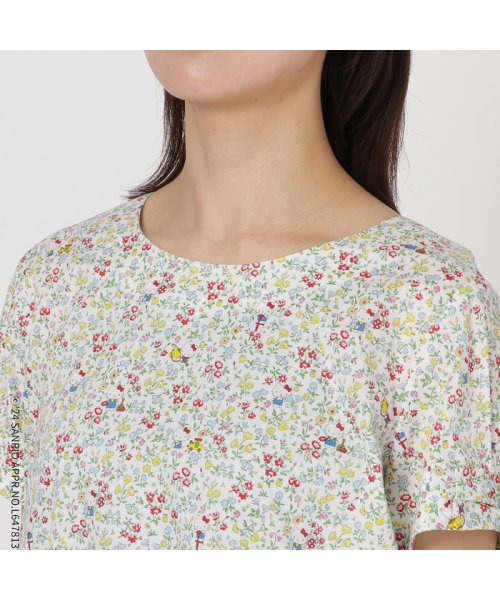 【サンリオキャラクター×リバティプリント】リボン袖ブラウス 着用サイズ 予めご了承ください