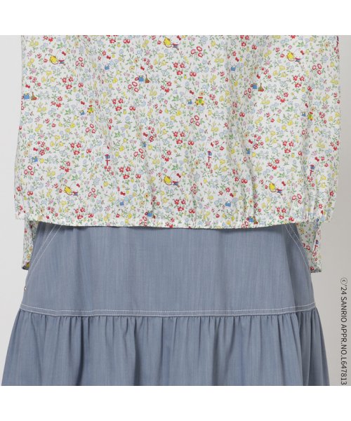 【サンリオキャラクター×リバティプリント】リボン袖ブラウス 着用サイズ 予めご了承ください