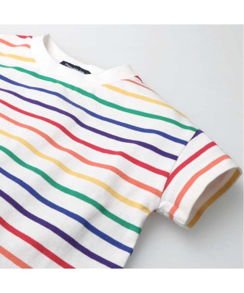 子供服】 moujonjon (ムージョンジョン) カラフルボーダー半袖Tシャツ 