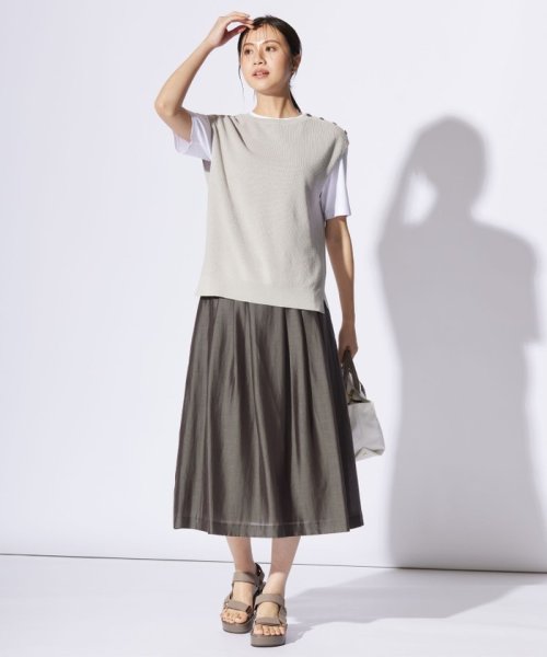 J.PRESS LADIES（LARGE SIZE）(J．プレス　レディス（大きいサイズ）)/【洗える】シアーソフトカールマイヤー タック スカート/img04