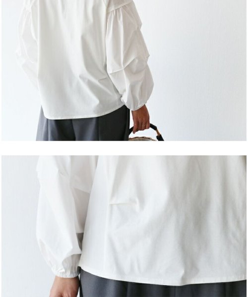 sanpo kuschel(サンポクシェル)/伸縮生地で着やすい くしゅぽわ袖トップス/img09