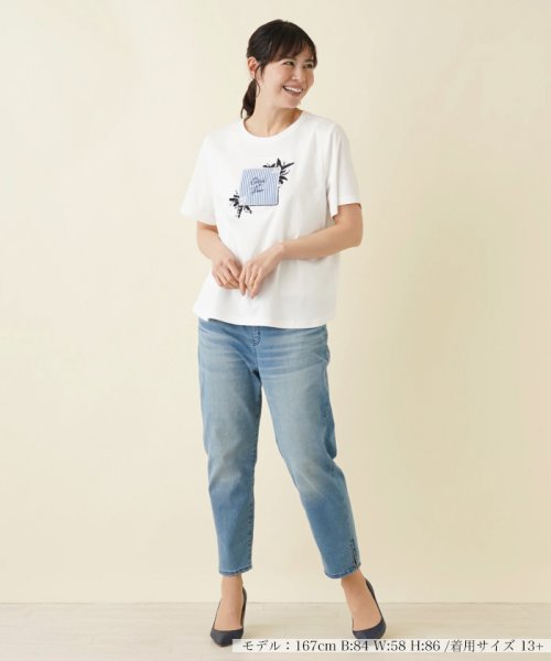 Leilian PLUS HOUSE(レリアンプラスハウス)/【店舗人気】洗えるパッチワークＴシャツ/img01