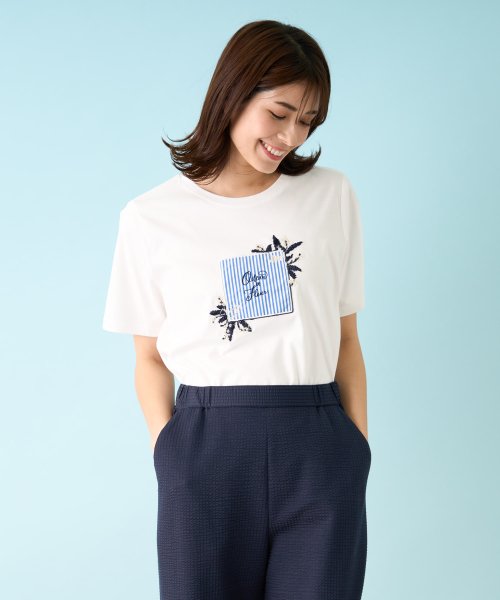 Leilian PLUS HOUSE(レリアンプラスハウス)/【店舗人気】洗えるパッチワークＴシャツ/img20