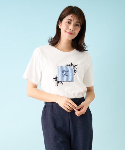 Leilian PLUS HOUSE(レリアンプラスハウス)/【店舗人気】洗えるパッチワークＴシャツ/img23