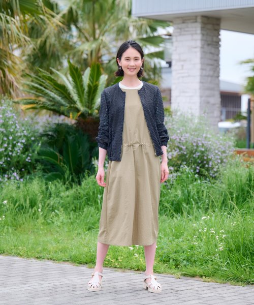 【撥水 洗える】ウエストドロストジャンパースカート 