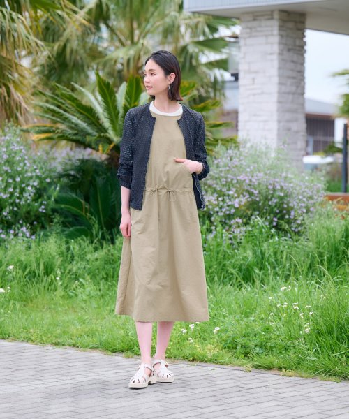 【撥水 洗える】ウエストドロストジャンパースカート 