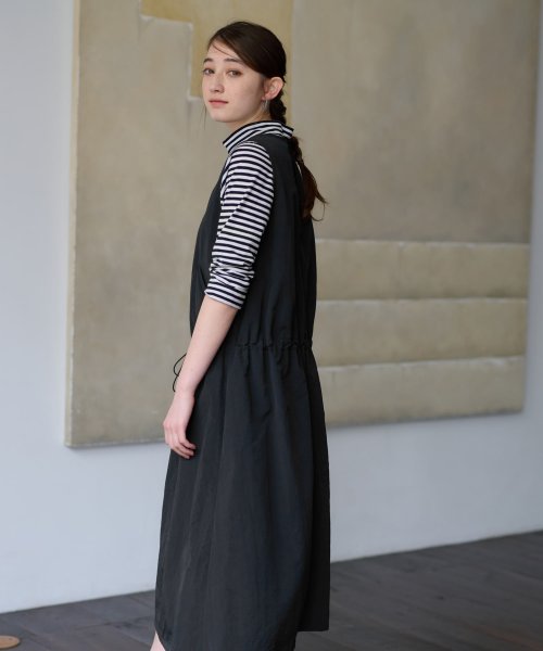 【撥水 洗える】ウエストドロストジャンパースカート 