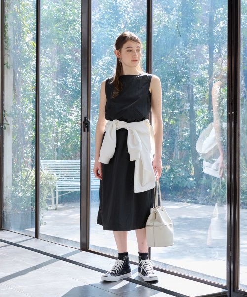 【撥水 洗える】ウエストドロストジャンパースカート 