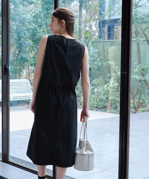 【撥水 洗える】ウエストドロストジャンパースカート 