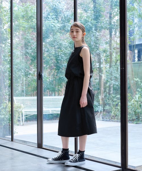 【撥水 洗える】ウエストドロストジャンパースカート 