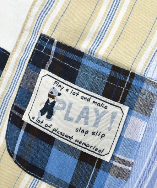 SLAP SLIP(スラップスリップ)/【お揃い】チェックストライプ切り替え半袖Tシャツ(80~130cm)/img08