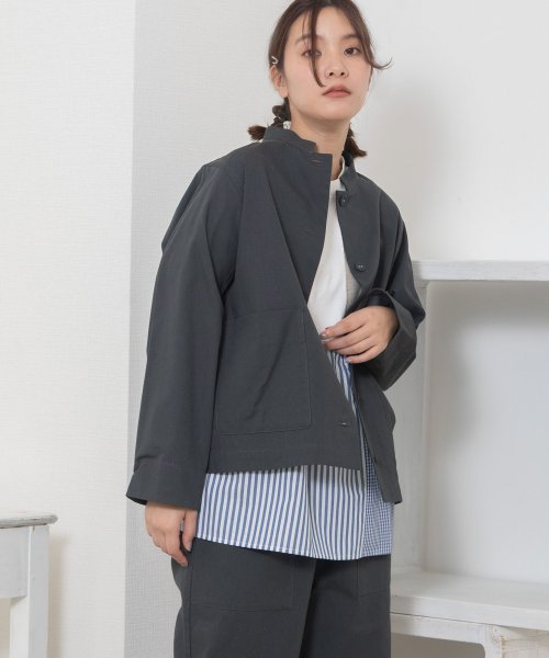 POU DOU DOU(プードゥドゥ)/スタンドカラーシャツジャケット/img14